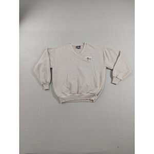 Jones & Mitchell Men Sweaters XL Gray V Neck Long Sleeve Pullover Logo Outdoor